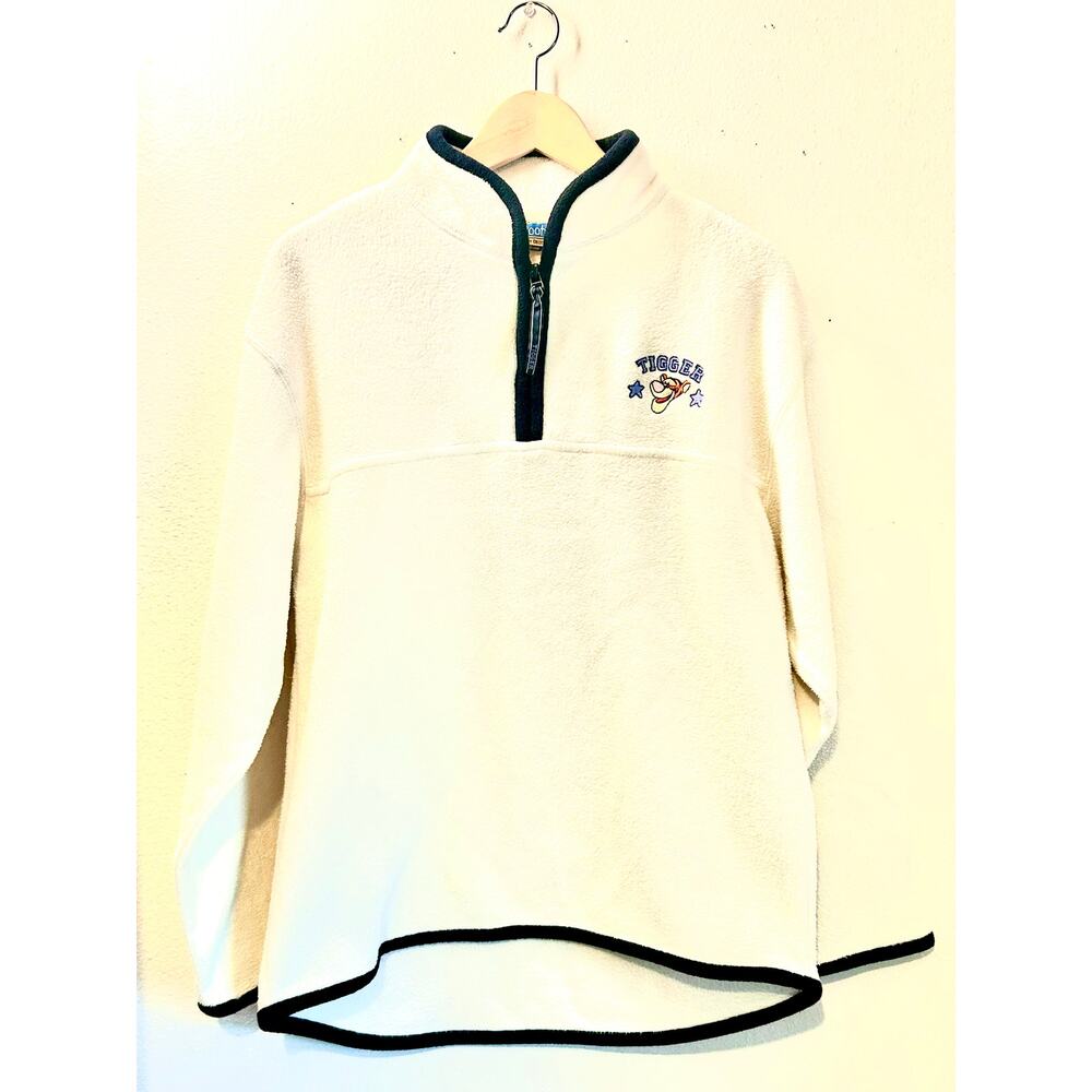 Vintage Tigger White 3/4 Zip Fleece SZ M Pooh 100 Acre Collection Jerry Leigh